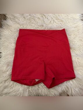 Fleo High-Waist Crossover Shorts in Salsa 3.25” Inseam